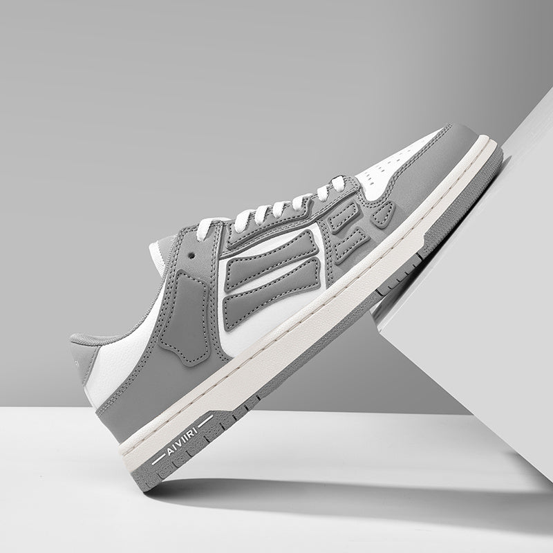 AIVIIRI Gray and White Low-Top Sneakers MFS003-043