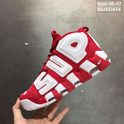 Nike Air More Uptempo Sneakers White and Red 09JXD414