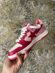 BAPE SK8 STA Sneakers in Pink and Burgundy