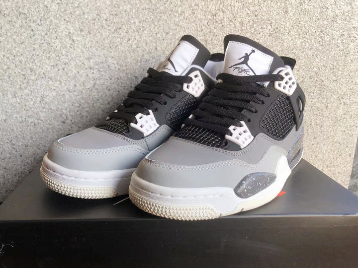 Jordan 4 Black Oreo Sneakers in Black, Grey and White