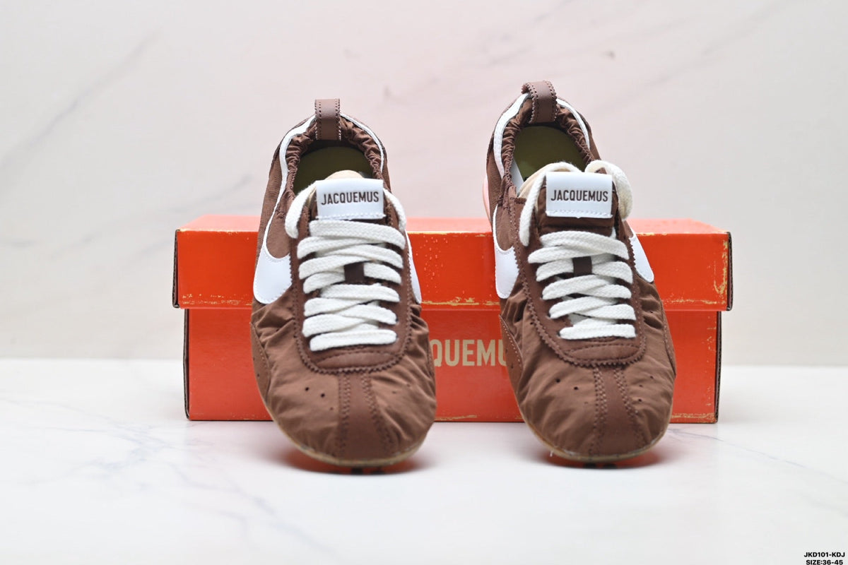 Nike Jacquemus Low-Profile Sneakers in Brown and White