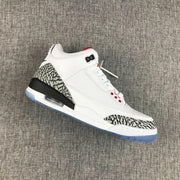 Jordan Air Jordan 3 White Cement Sneakers with Translucent Blue Sole