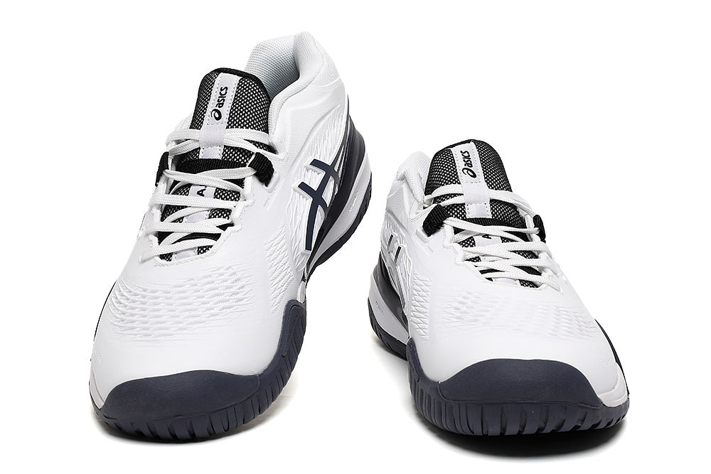 ASICS Gel-Resolution White and Navy Tennis Shoes