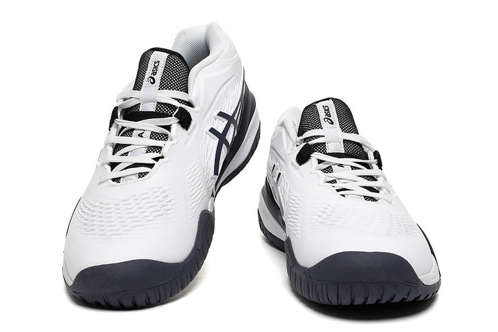 ASICS Gel-Resolution White and Navy Tennis Shoes