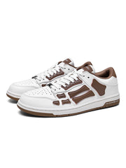 AIVIRI MFS003-126 White and Brown Low-Top Sneakers