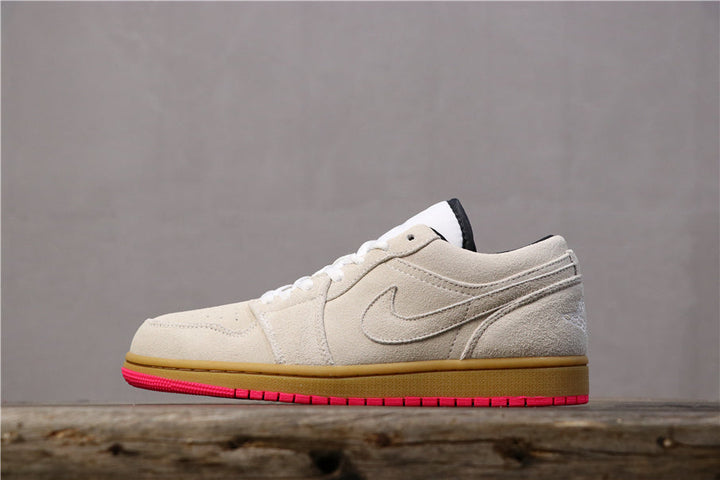 Air Jordan 1 Low Grey White Gum Sole Sneakers 553558-119