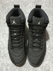 Air Jordan 12 High-Top Sneakers in Black and Grey