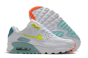 Nike Air Max 90 White, Volt, Teal and Orange Sneakers