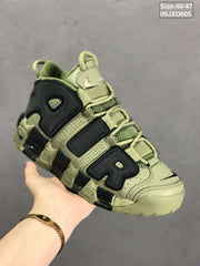 Nike Air More Uptempo Sneakers in Olive and Black