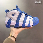 Nike Air More Uptempo Sneakers in Blue and White