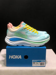 HOKA Clifton 10 Running Shoes in Aqua and Yellow