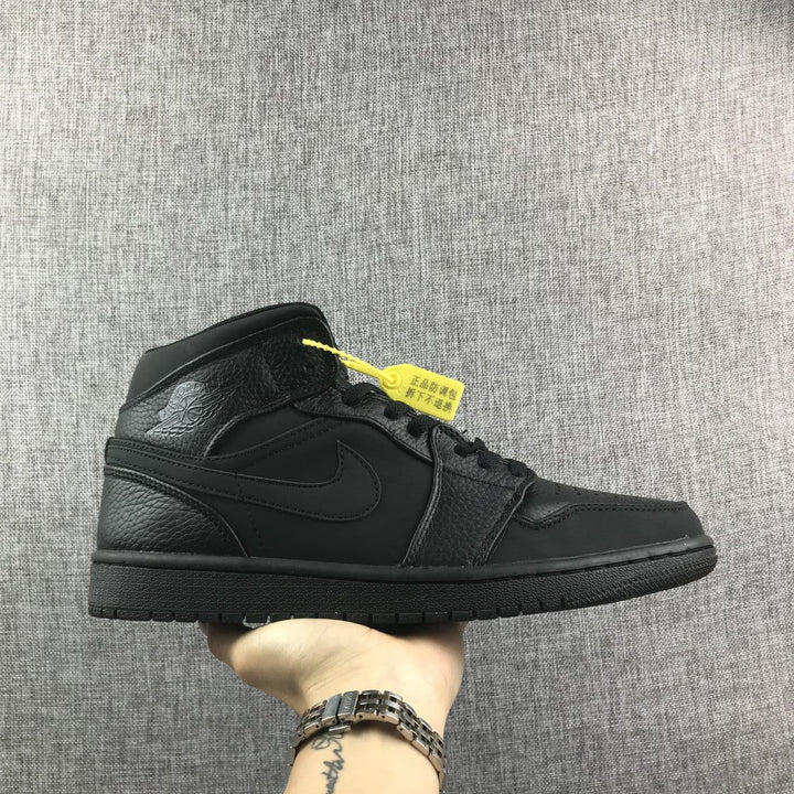 Air Jordan 1 Mid Sneakers, Black
