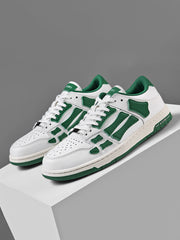 AVIRY Low-Top Sneakers in White and Green, MFS003-114
