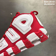 Nike Air More Uptempo Sneakers White and Red 09JXD414