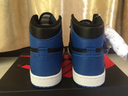 Jordan 1 High Black and Royal Blue Sneakers