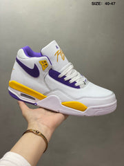 Nike Air Flight 89 High-Top Sneakers White Purple Yellow