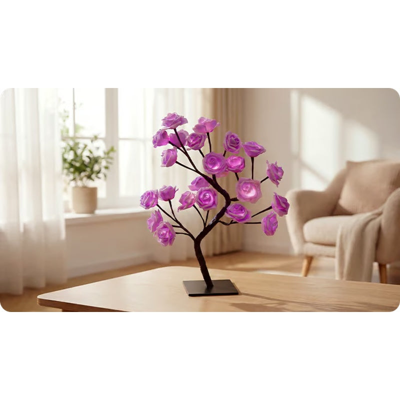 📢📢50% OFF！！⏰🌹Rose Flower Design Tree Night Light🌟
