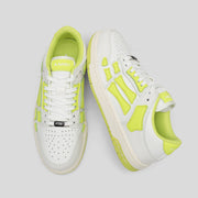 AMIRI Bone Low-Top Sneakers in White and Neon Green
