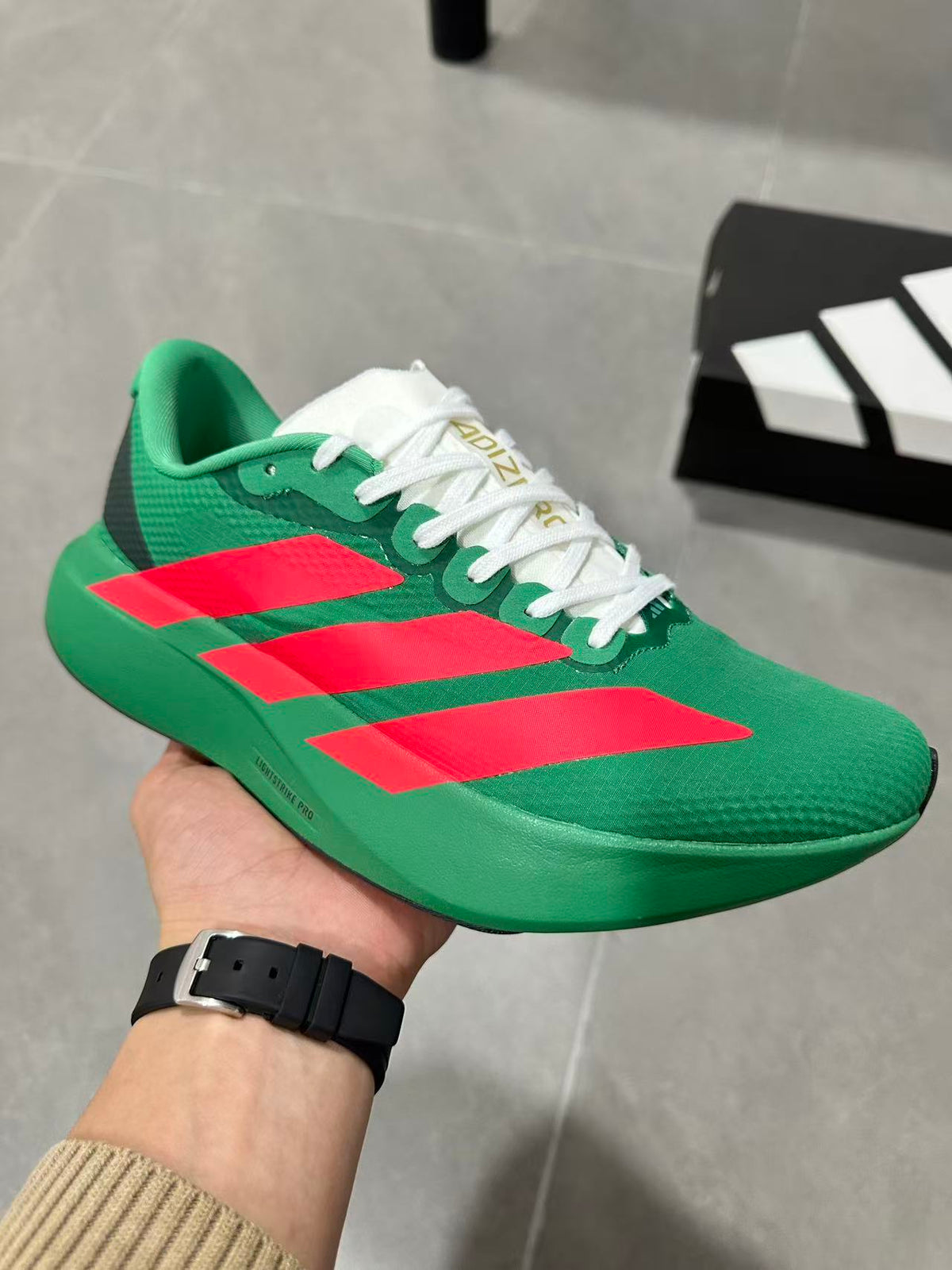 Adidas Lightstrike Pro Running Shoes Green Red JQ4440