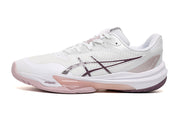 ASICS White and Pink Court Sneakers