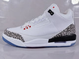 Air Jordan 3 Retro White Red Sneakers with Elephant Print