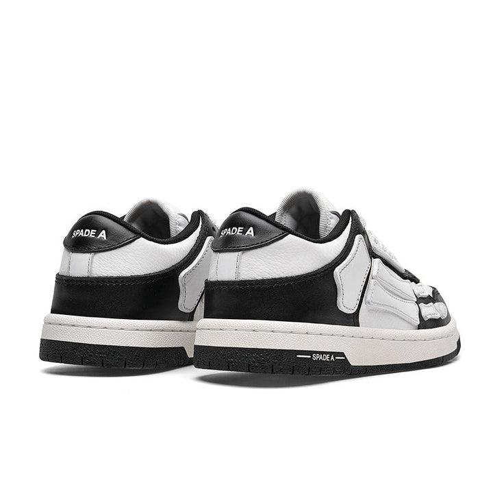 Black and White Spade A Low-Top Sneakers MFS003-004