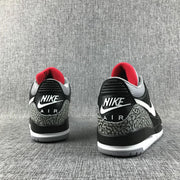 Air Jordan 3 Retro Black Cement Sneakers, Black and Grey