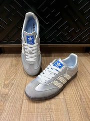 adidas Samba Sneakers Silver White Lace Stripes