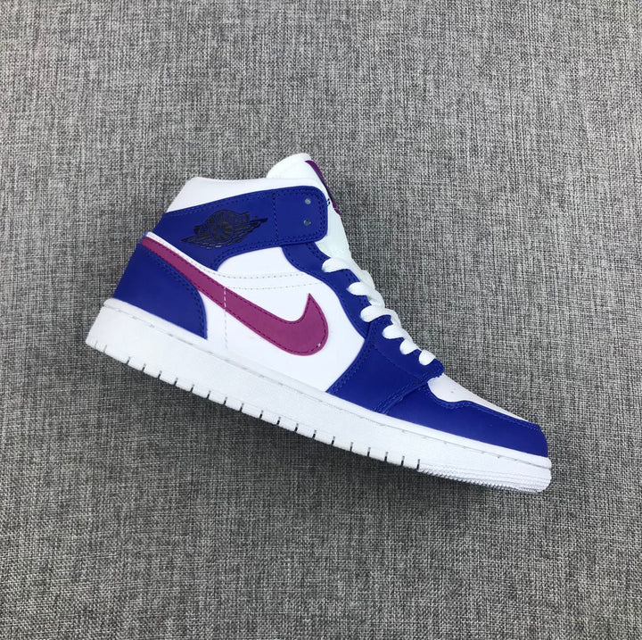 Air Jordan 1 Mid Sneakers Blue Pink 554724-451