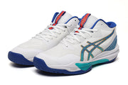 ASICS White and Blue Indoor Court Sneakers