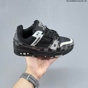 Louis Vuitton Black and Gray Checkerboard Low-Top Sneakers