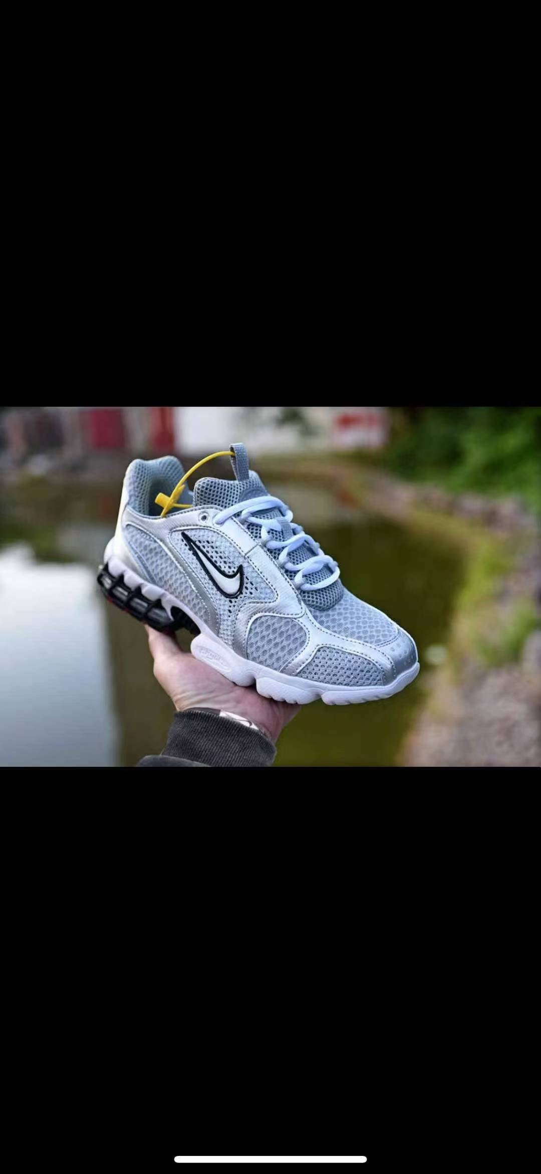 Nike Gray Mesh Running Sneakers with Black Swoosh