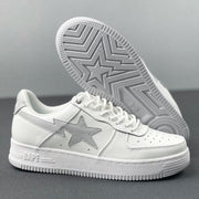 BAPE STA Low Sneakers in White and Grey