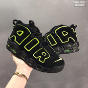 Nike Air More Uptempo Sneakers Black Volt Green