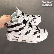 Nike Air More Uptempo Sneakers, White and Black