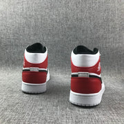 Air Jordan 1 Mid White Red Sneakers 554724-116