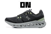 On Cloudsurfer Running Shoes in Black and Glacier