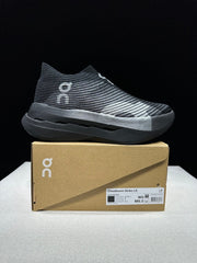 On Cloudboom Strike LS Black Silver Running Shoes
