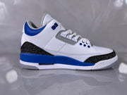 Jordan 3 Retro White and Royal Blue Basketball Sneakers