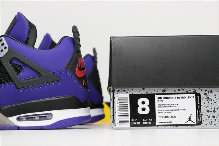 Jordan 4 Retro Purple Suede Sneakers 308497-406