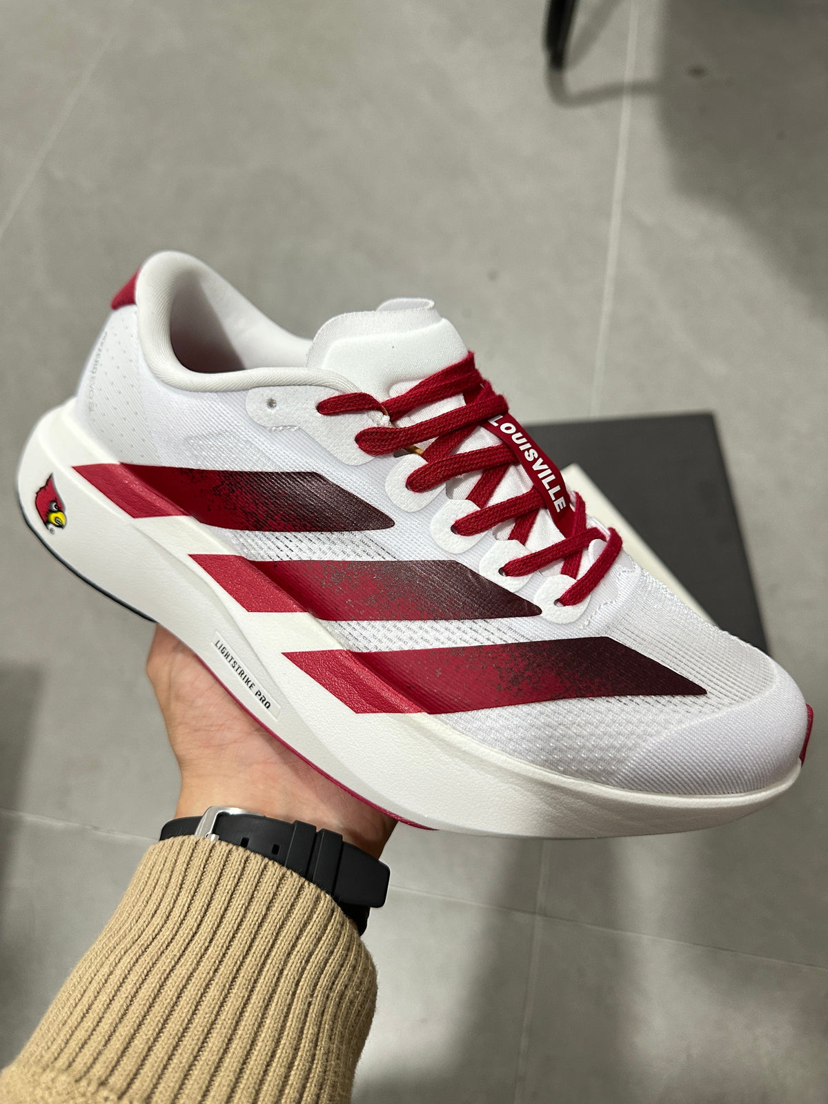 adidas Lightstrike Pro Running Shoes White Burgundy