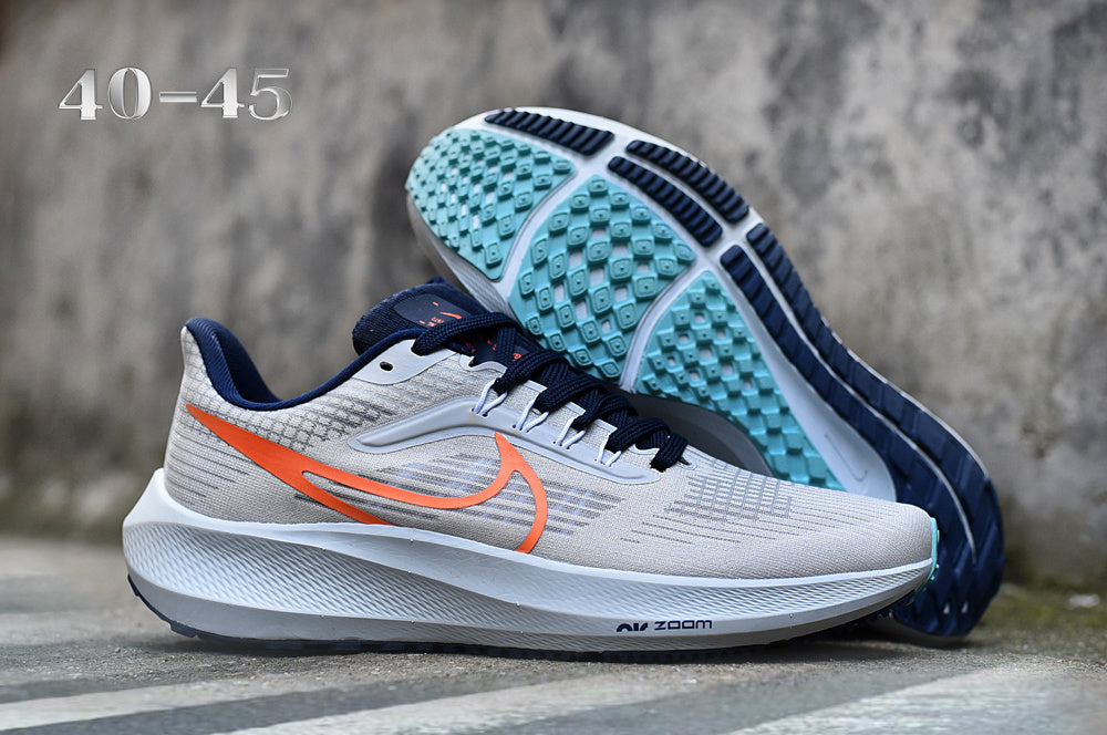 Nike Air Zoom Pegasus Running Shoes, Grey and Navy