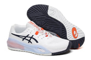 ASICS White and Orange Court Sneakers