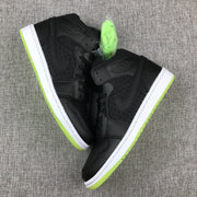 Jordan 1 High Strap Black and Fluorescent Green Sneaker 364770-007
