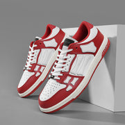 AIVIIRI Red and White Low-Top Sneakers MFS003-324