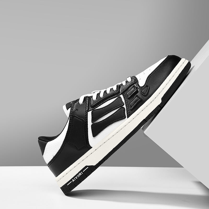 Aiviri Black and White Low-Top Sneakers FS003-004