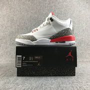 Air Jordan 3 Retro White Red High-Top Sneakers