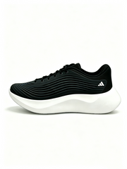 Black and White Adidas Running-Style Sneakers