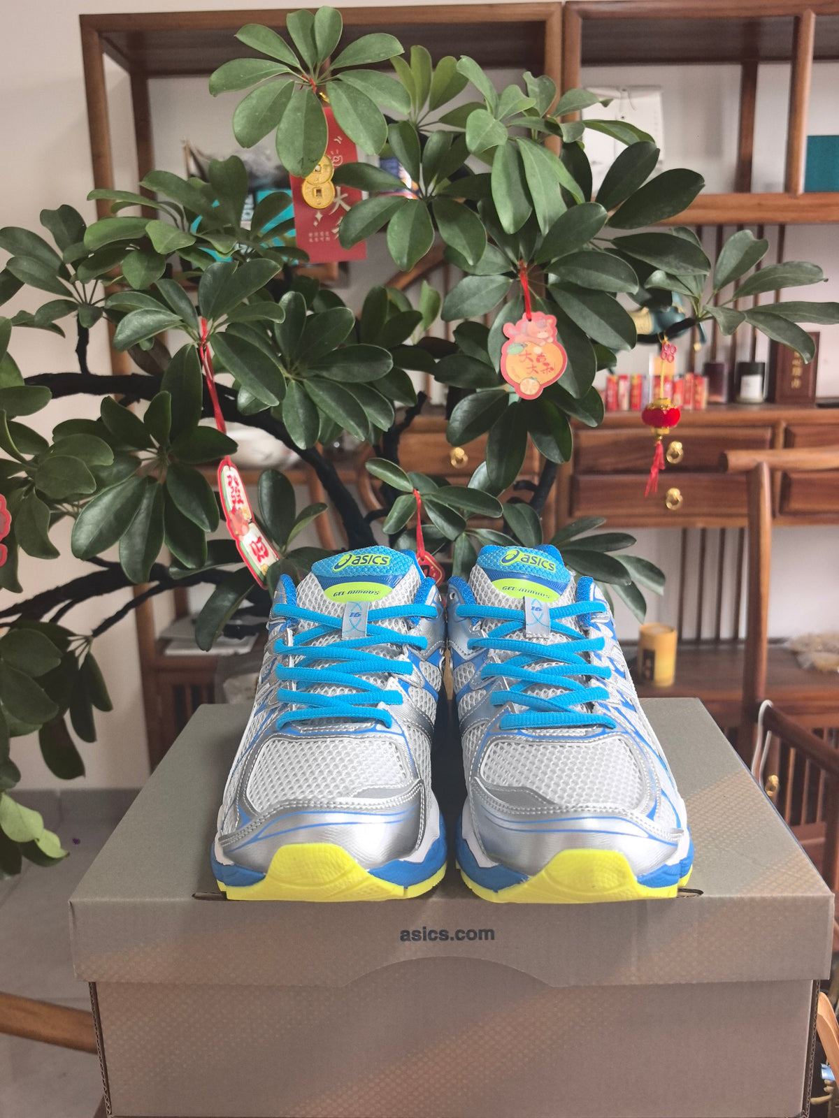 ASICS GEL-KINSEI 16 White Blue Running Shoes