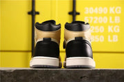 Air Jordan 1 High Premium Black Fossil Pale Ivory Sneakers
